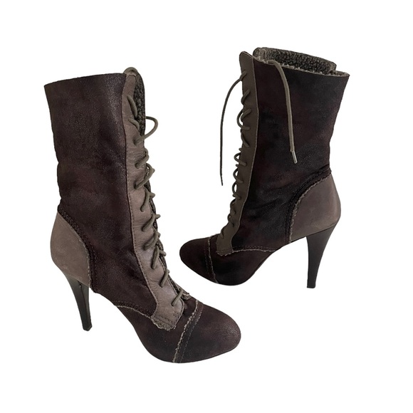 Max Studio Shearling Lace up Boots - Picture 9 of 15